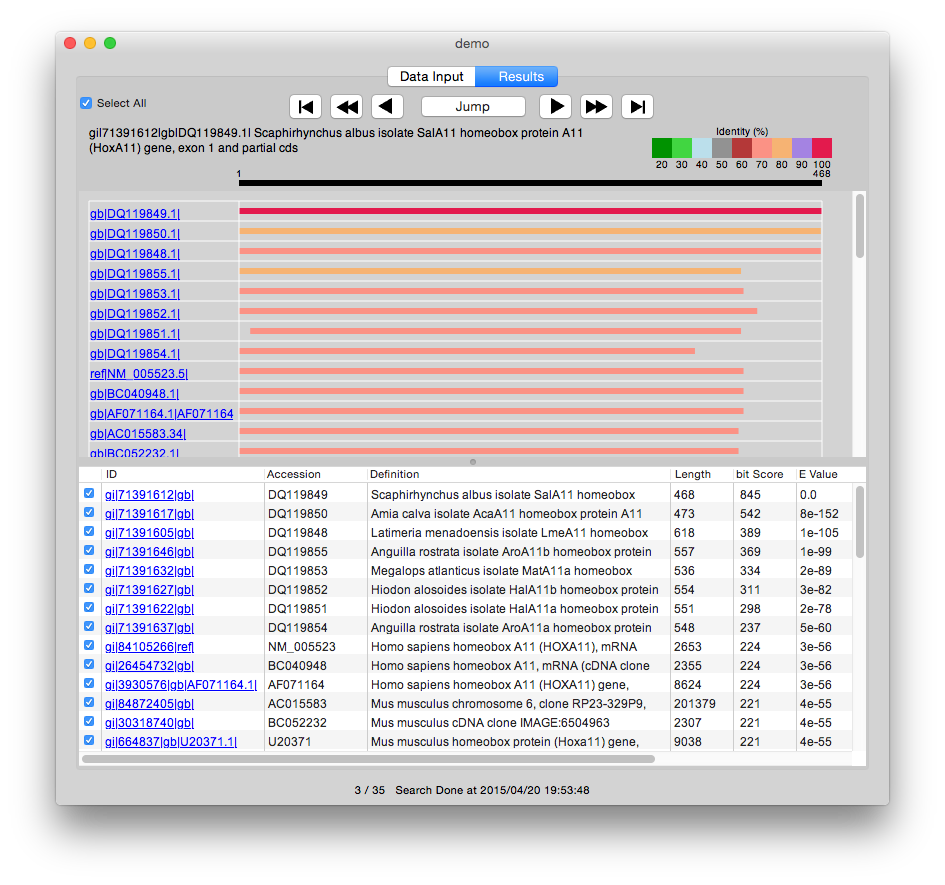 BlastStation Result Pane